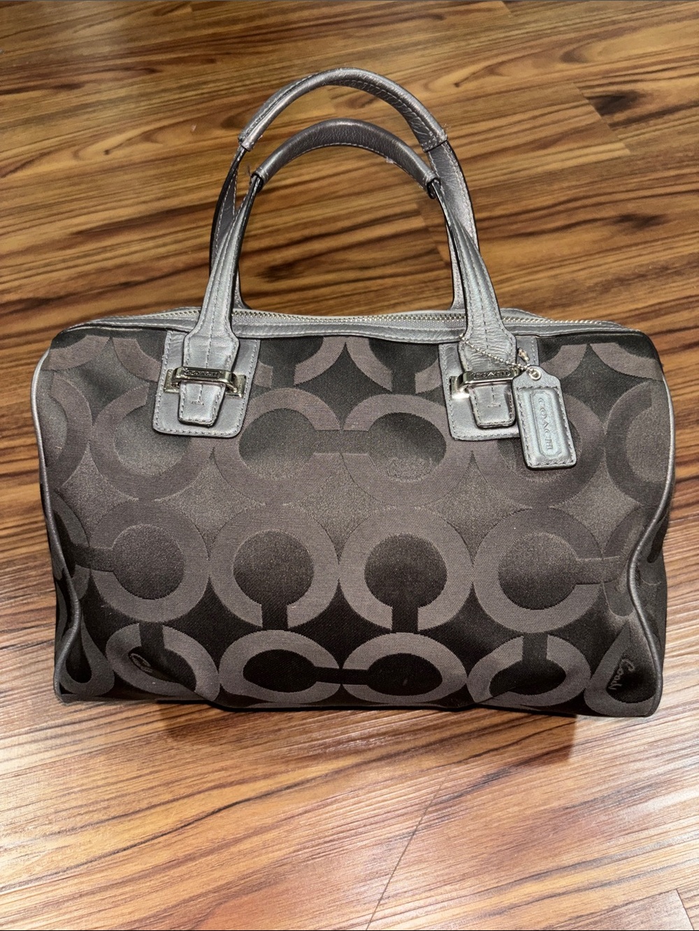 Y2K Coach Gray Signature Satchel